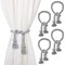 Juvale Grey Rope Curtain Tiebacks, Holdbacks for Drapes (29 Inches, 4 Pack)